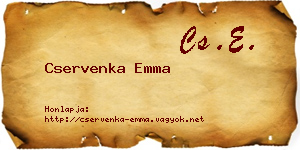 Cservenka Emma névjegykártya